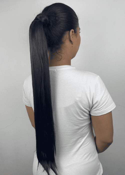 Coleta Lisa Negra Extra larga 71 cms