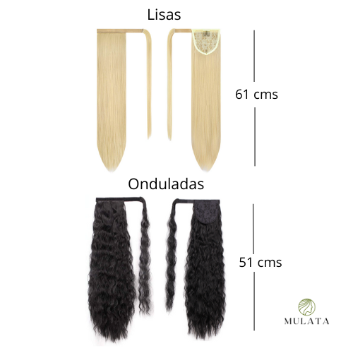 Coleta Lisa Rubia Clara con Rayos