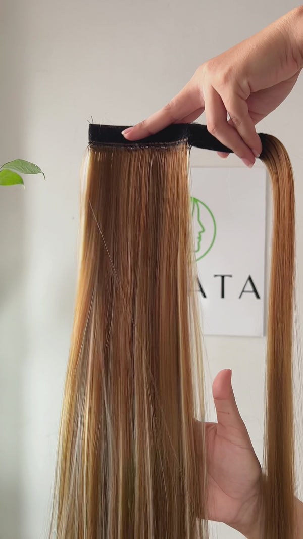 Coleta Lisa Rubia Clara con Rayos