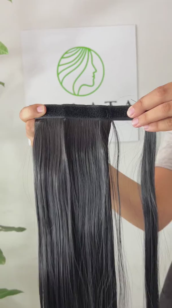 Coleta Lisa Negra Extra larga 71 cms